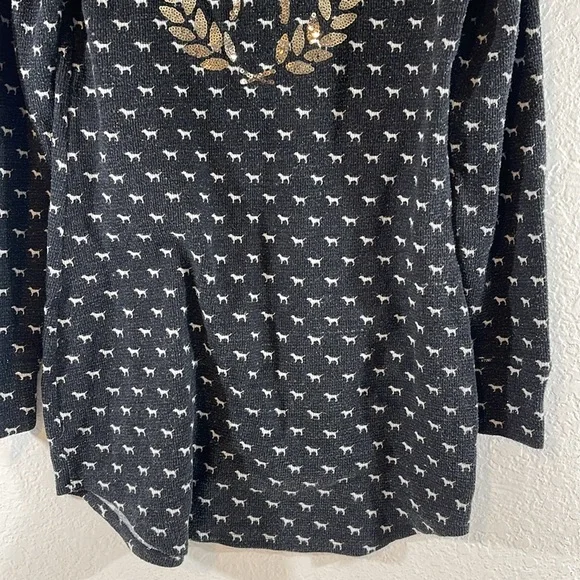 VICTORIA’S SECRET PINK Dog Print Long Sleeve Top Sleepwear Pajamas Size Small - Picture 8 of 12